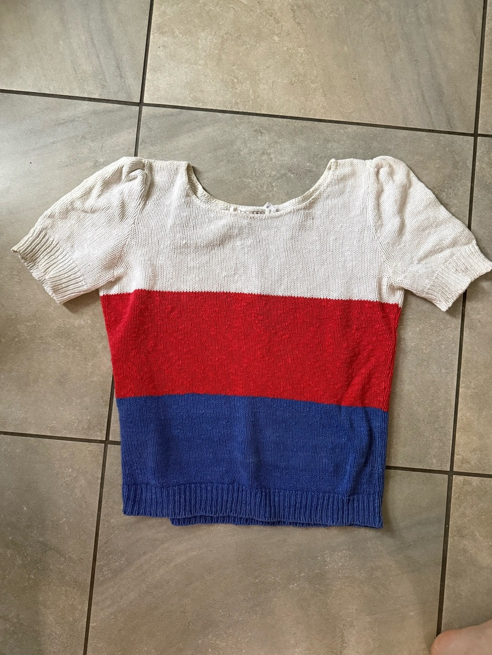 Vintage Rosanna Red White Blue Knit sweater Small